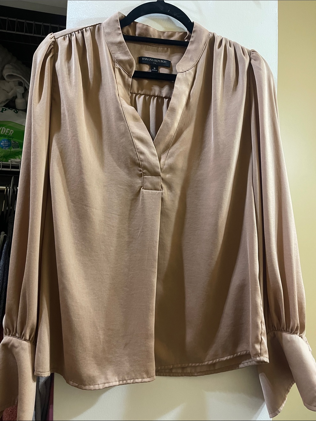 Banana Republic Women's Silky V-Neck Blouse In Light Tan